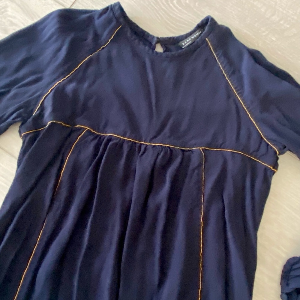 Zara Women Navy Blue Blouse